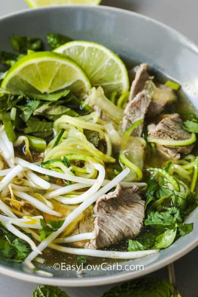 Low Carb Asian Noodle Soup (inspired by Pho) Easy Low Carb