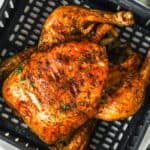 Air Fryer Roast Chicken in the air fryer