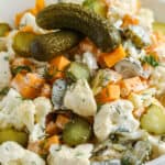 close up of Dill Pickle Salad with Cauliflower