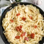 creamed cabbage in a pan