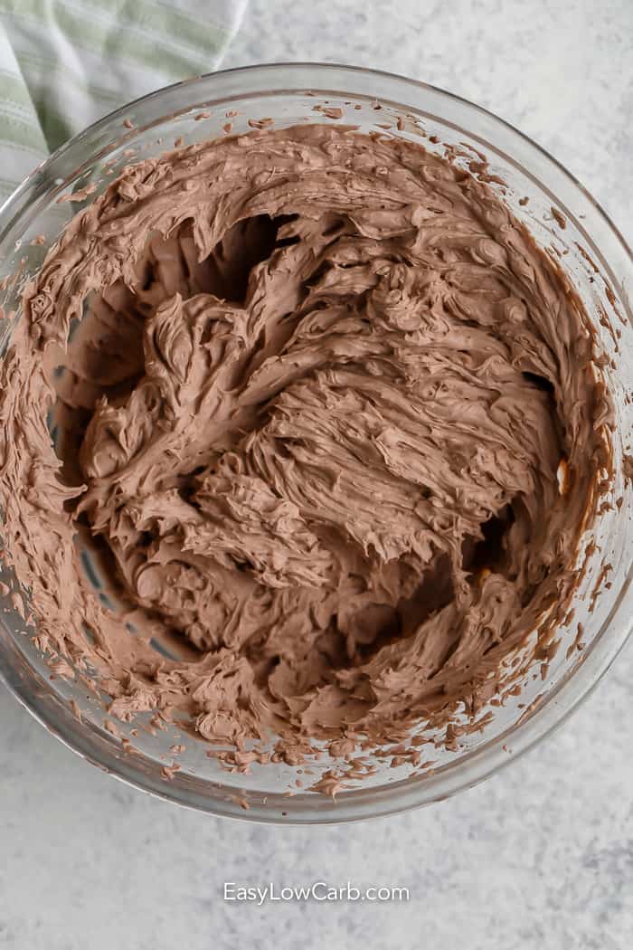 whipped chocolate mousse in a bowl