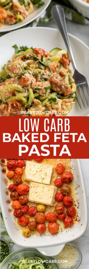 Low Carb Baked Feta Pasta Recipe (So Easy!) - Easy Low Carb