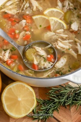 Low Carb Chicken Soup With Lemon (One Pot Recipe!) - Easy Low Carb