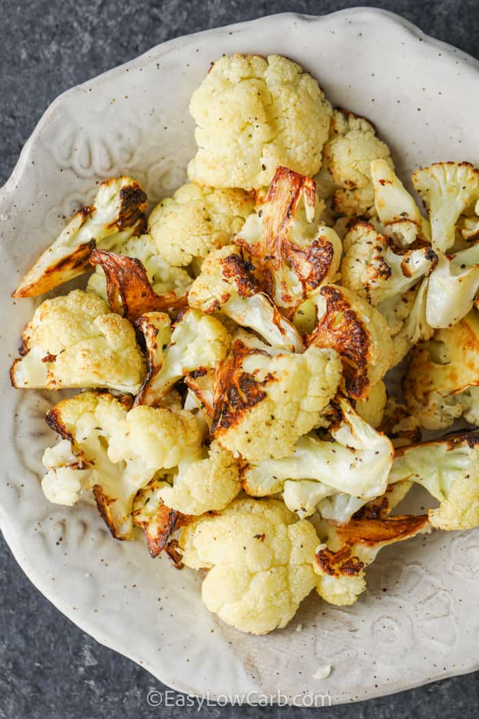 Lemon Roasted Cauliflower on a plate