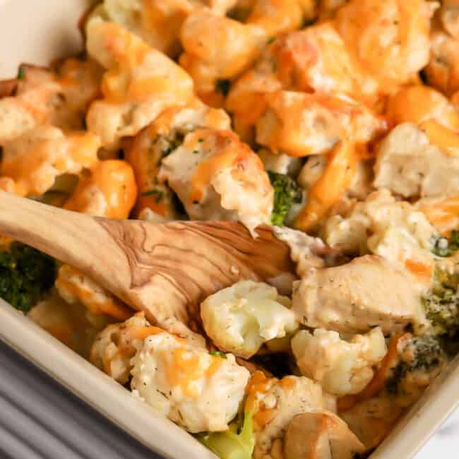 Chicken Broccoli Cauliflower Casserole - Easy Low Carb