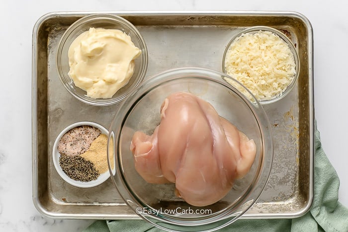 Ingredients assembled to make Melt In Your Mouth Chicken