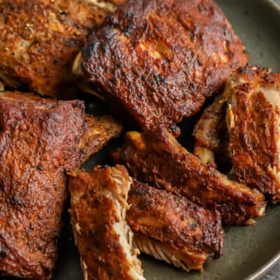 Oven Baked Ribs on a serving plate