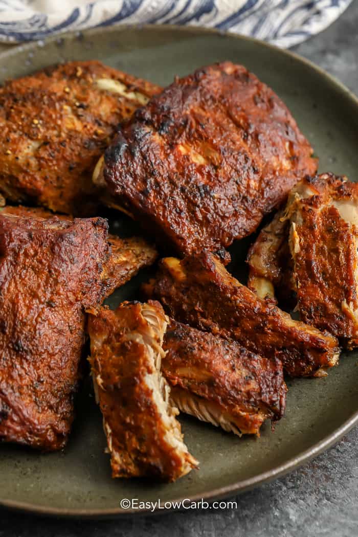 Oven Baked Ribs on a serving plate