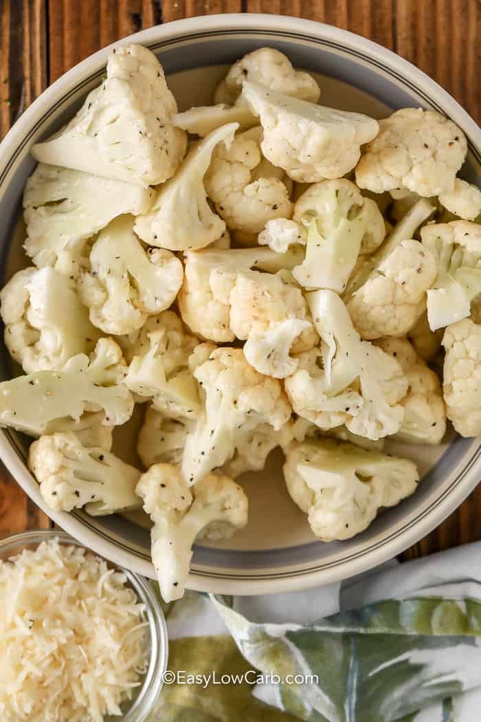 uncooked cauliflower in a bowl