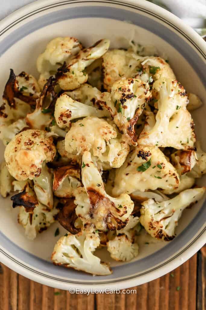 Parmesan Roasted Cauliflower (3 Ingredient Recipe!) - Easy Low Carb