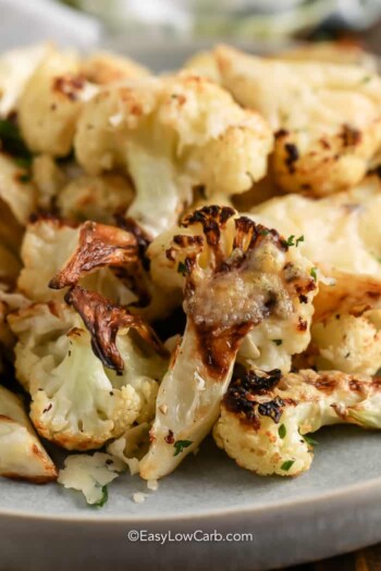 Parmesan Roasted Cauliflower (3 Ingredient Recipe!) - Easy Low Carb