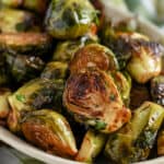 Roasted Brussels Sprouts on a serving plate