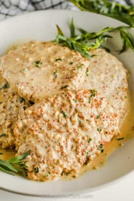 plated Turkey Cutlets with Dijon Sauce