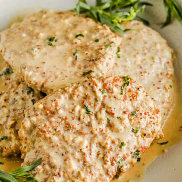 Turkey Breast Cutlets with Dijon Sauce (Quick & Easy!) Easy Low Carb