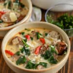 Italian Sausage Soup in a bowl