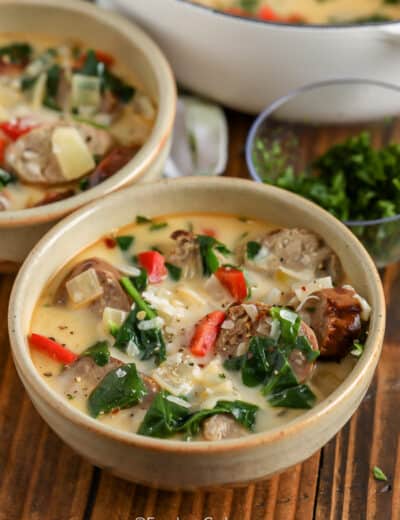 Italian Sausage Soup in a bowl