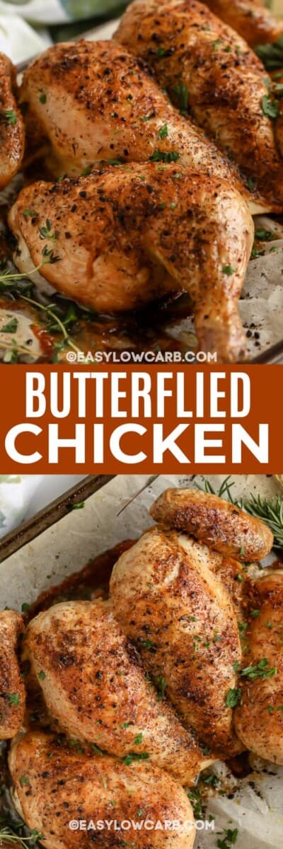 Baked Butterflied Chicken Recipe - Easy Low Carb