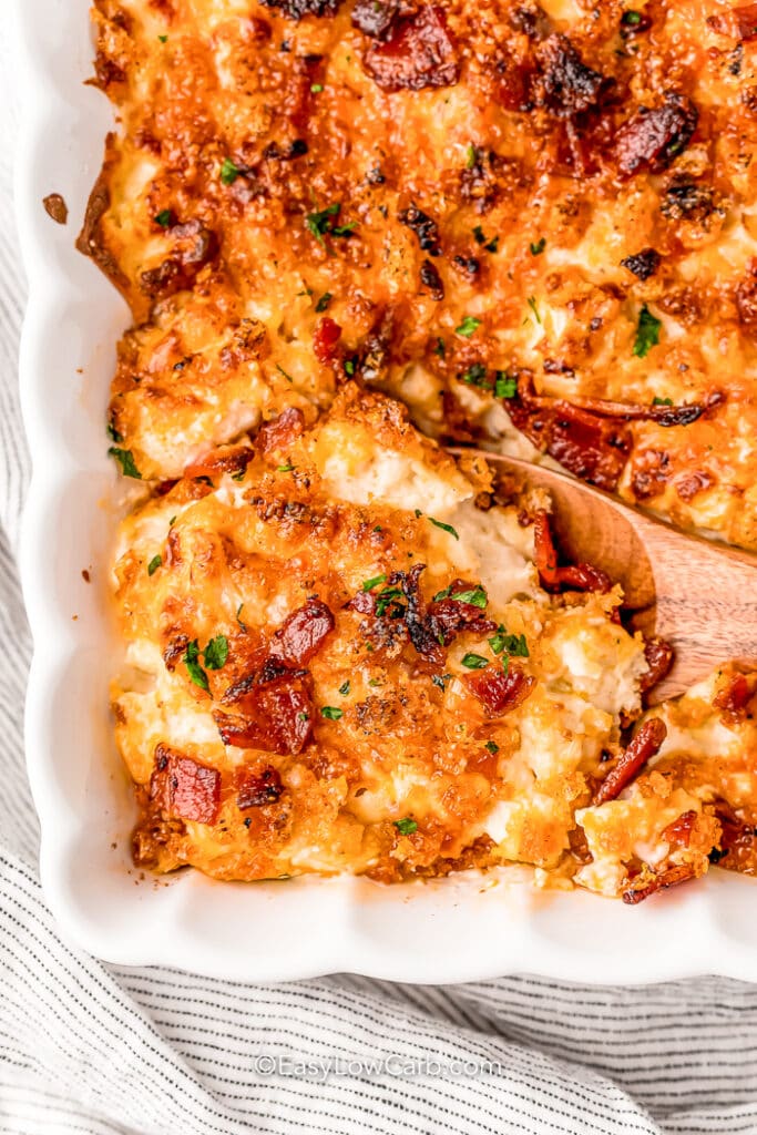 Bacon Cauliflower Mac and Cheese (Keto Main Dish!) Easy Low Carb