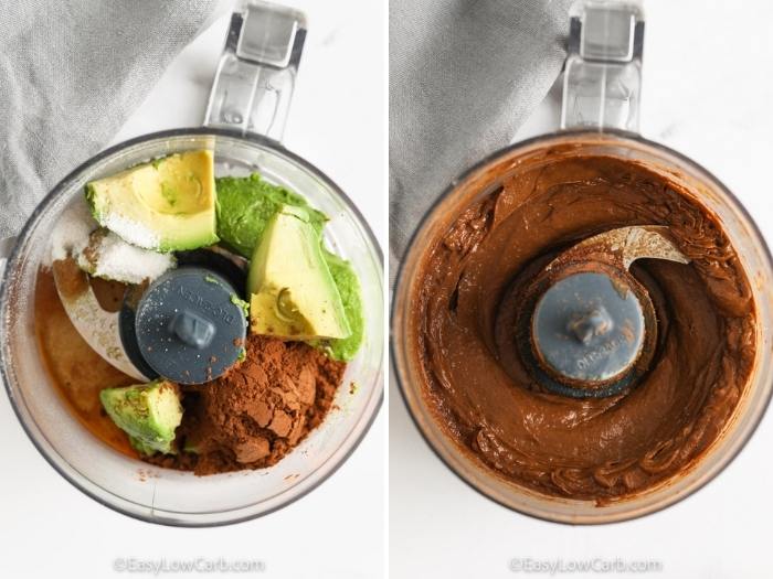 process of blending Avocado Chocolate Mousse