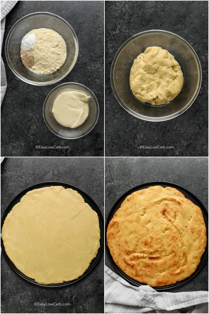 process of making Fathead Pizza Crust