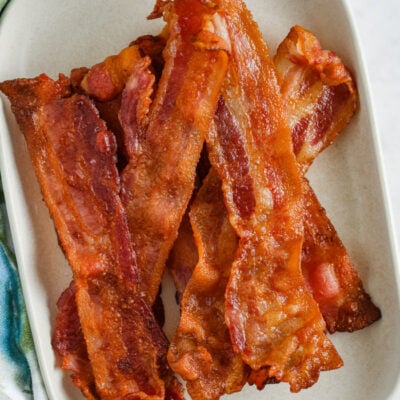 close up of Air Fryer Bacon