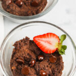 cooked and plated Keto Chocolate Mug Cake