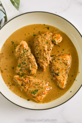 Creamy Dijon Chicken Breasts in a pan