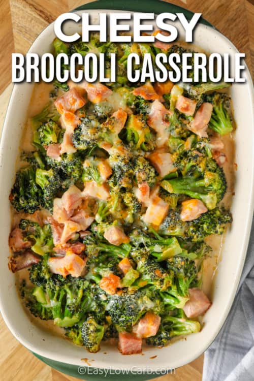 Ham and Broccoli Casserole with text