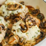 close up of Skillet Chicken and Mushrooms