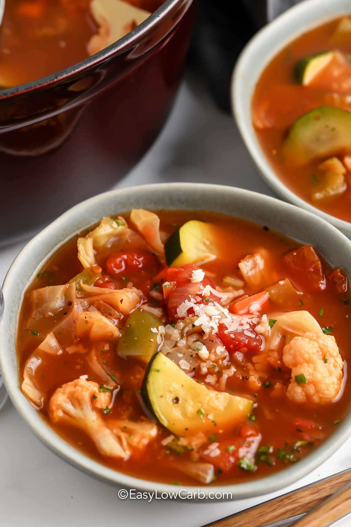 bowls of Low Carb Cabbage Soup