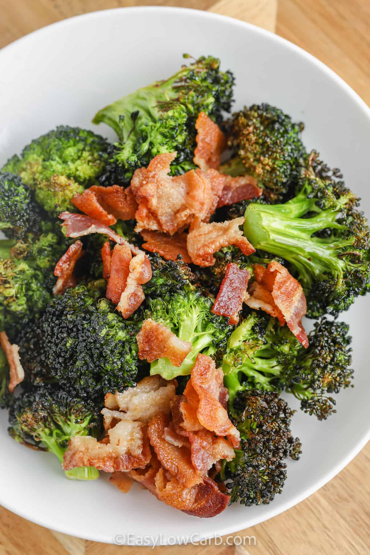 plated Bacon Broccoli Air Fryer Recipe