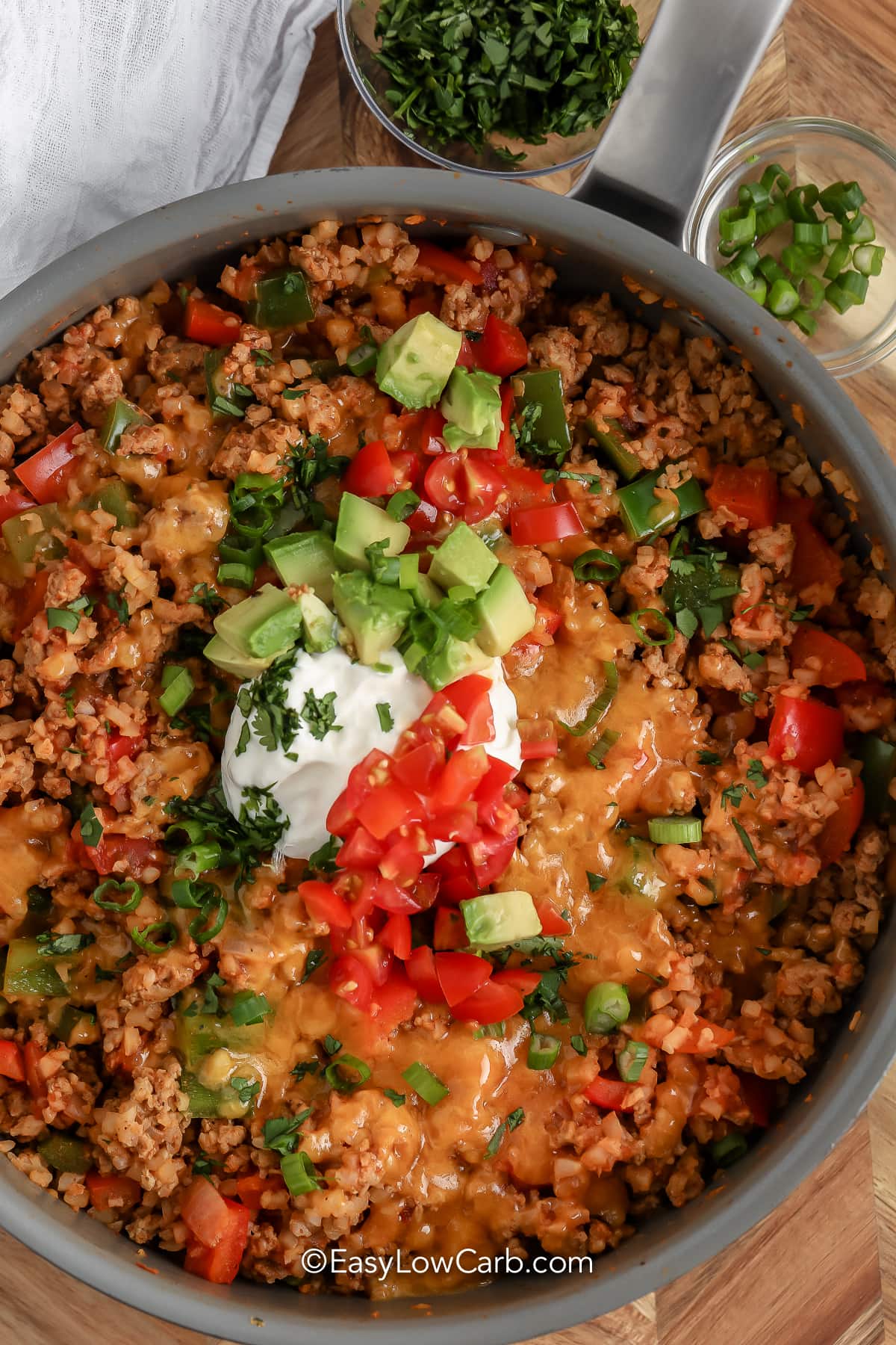 Cheesy Taco Skillet in a skillet