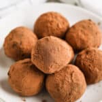 Keto Chocolate Truffle Balls on a plate