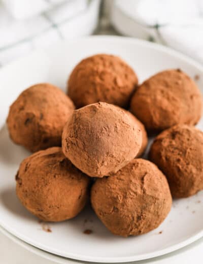 Keto Chocolate Truffle Balls on a plate