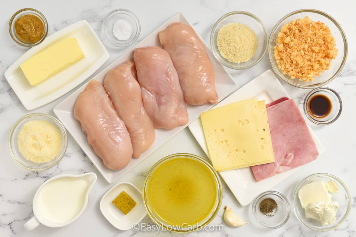 ingredients to make Keto Chicken Cordon Bleu