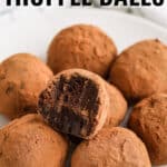 Keto Chocolate Truffle Balls with writing
