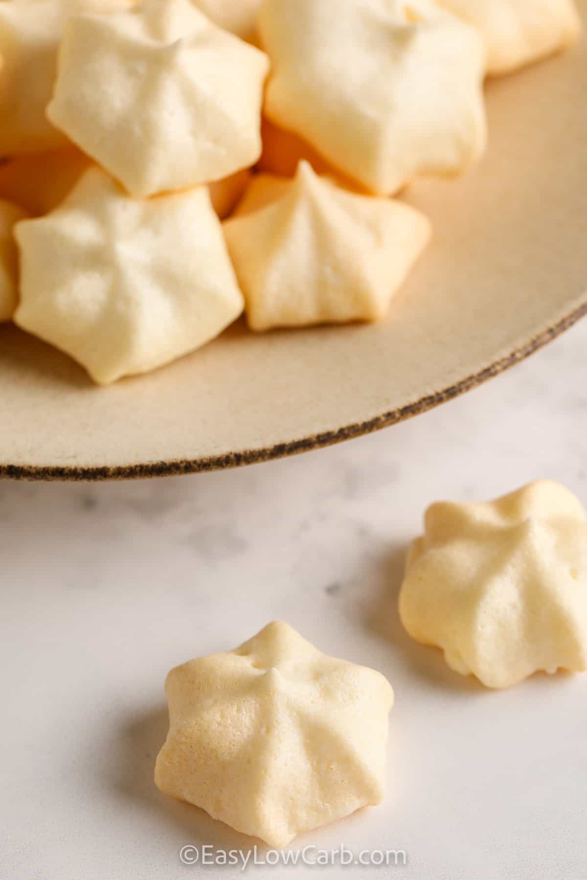 Sugar Free Meringue on a plate