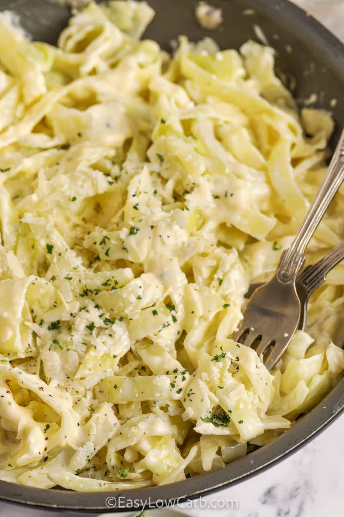 Cabbage Noodles Alfredo Easy 10 Minute Prep Easy Low Carb