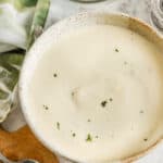 Low Carb Alfredo Sauce in a dish
