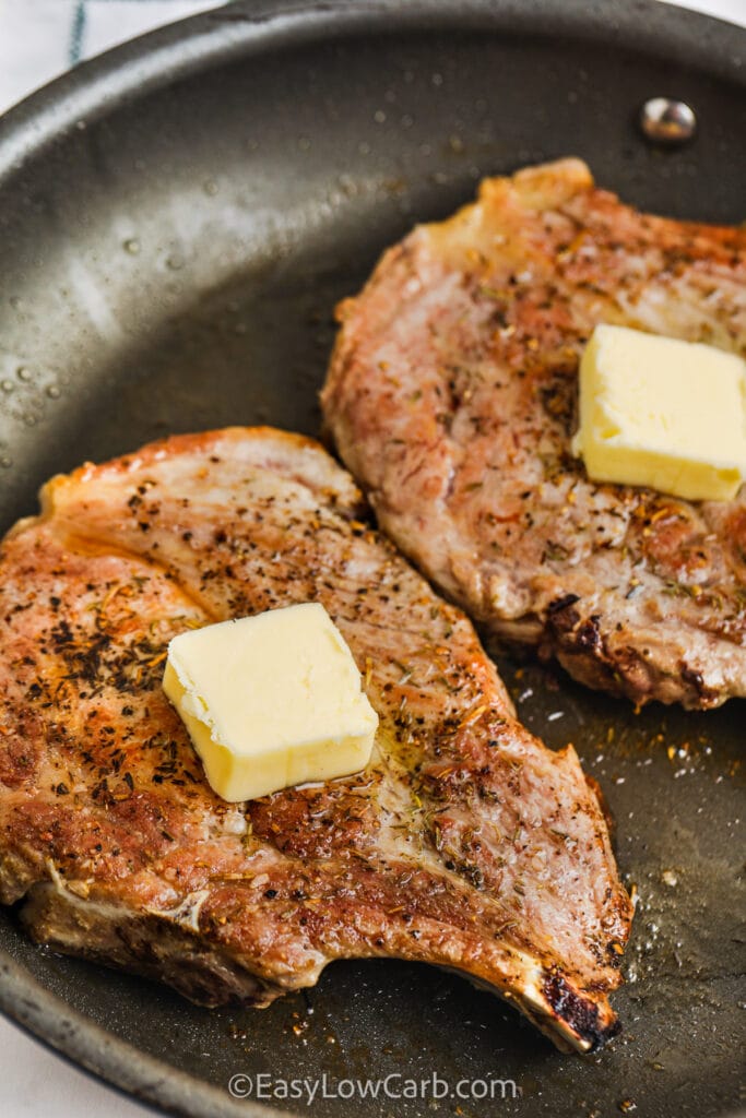 Pan Seared Pork Chops (Bone-In) - Easy Low Carb