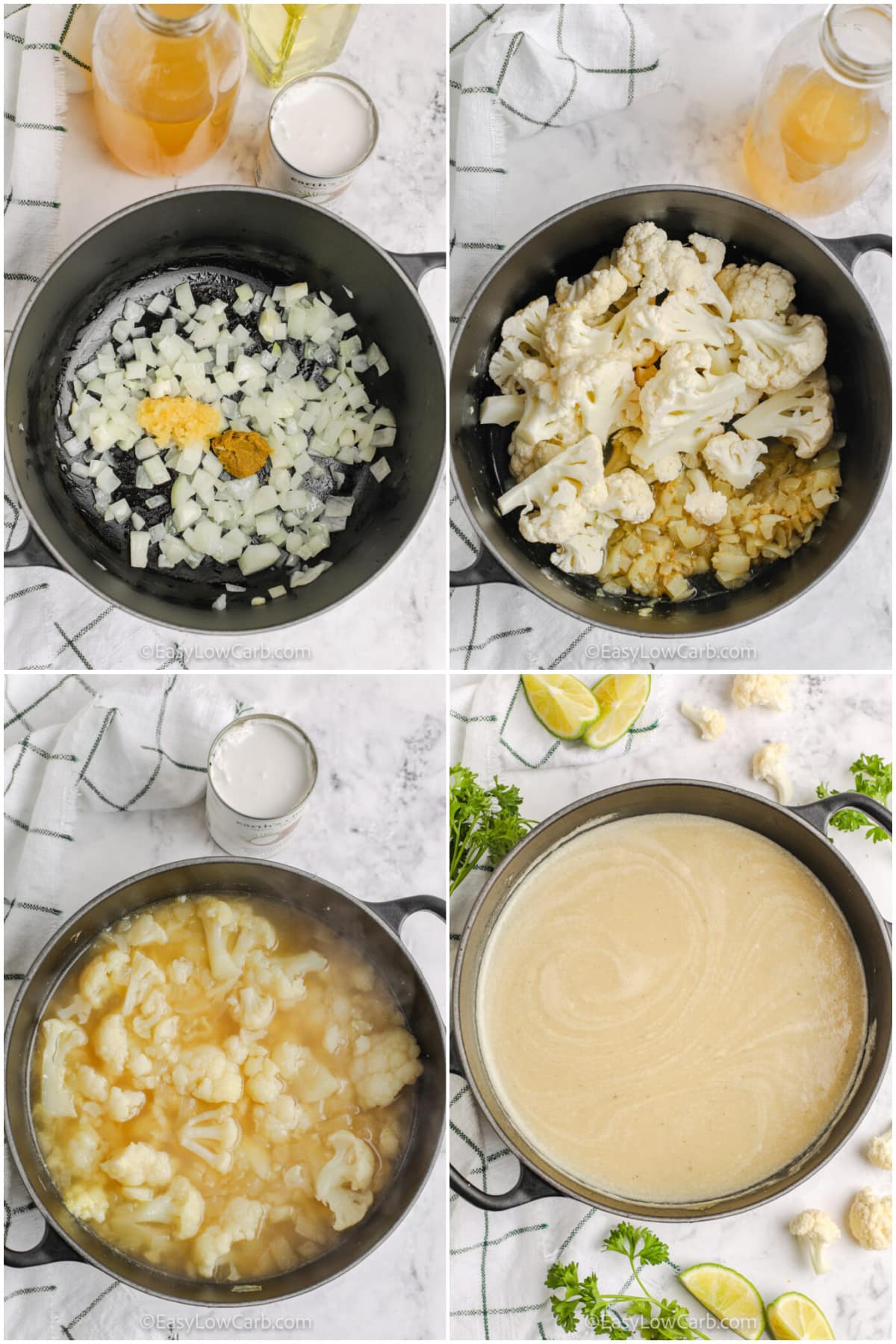 process to make Curried Cauliflower Soup