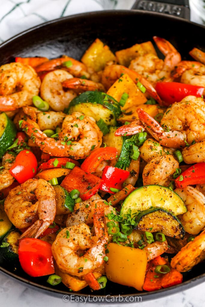 Easy Shrimp Vegetable Skillet EasyLowCarb 7