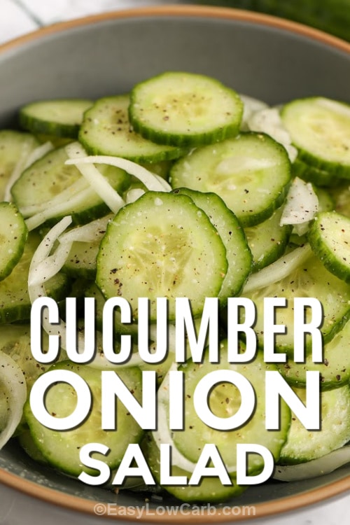 cucumber onion salad with text
