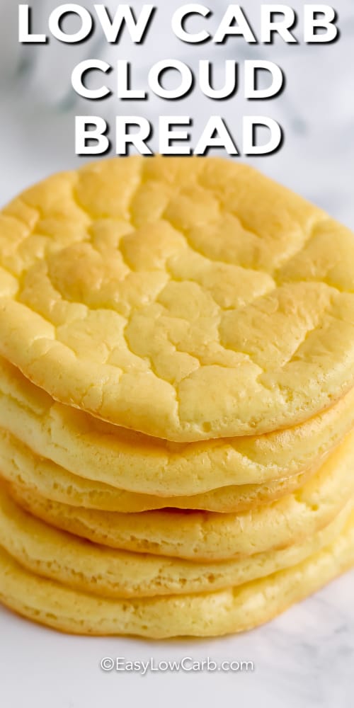 stack of cloud bread with a title