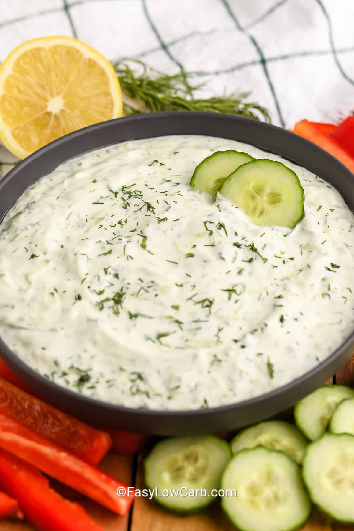 homemade tzatziki in a bowl