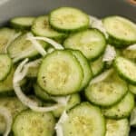 cucumber onion salad in a bowl