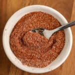 fajita seasoning and spoon in a bowl