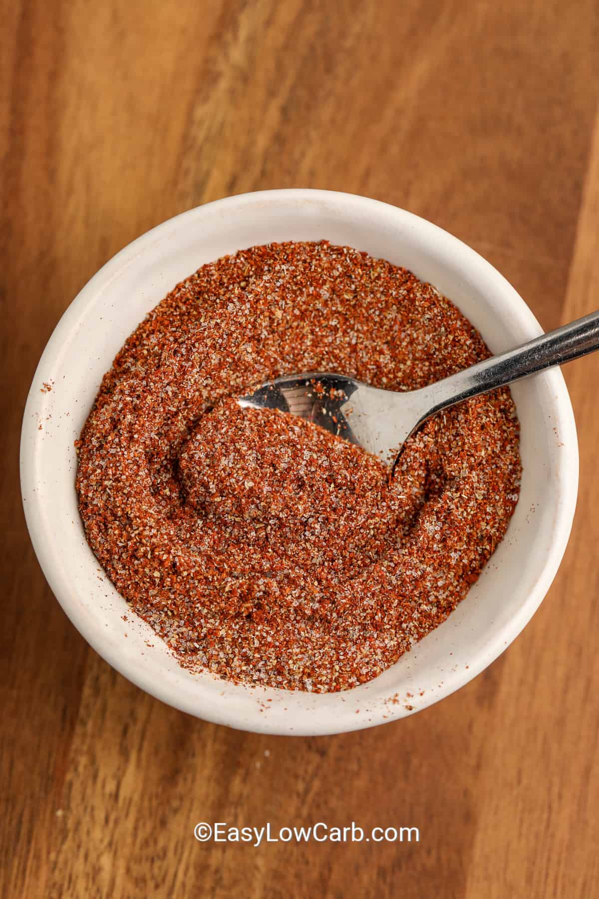 fajita seasoning and spoon in a bowl