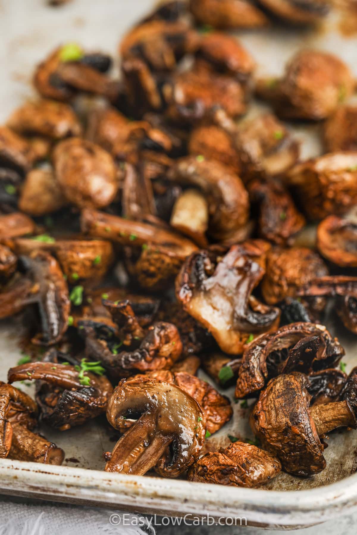 close up of Oven Roasted Mushrooms