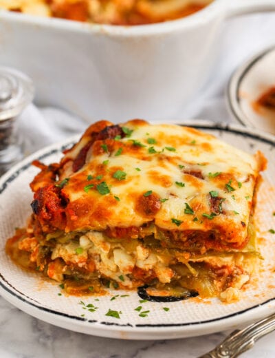 plated slice of Cabbage Lasagna